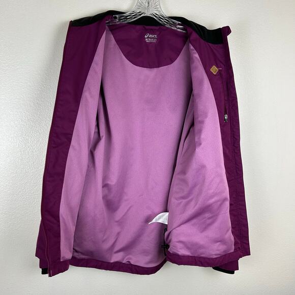 Asics Womens Jacket Size XL Windbreaker Purple Vented Full Zip EUC - Picture 6 of 9